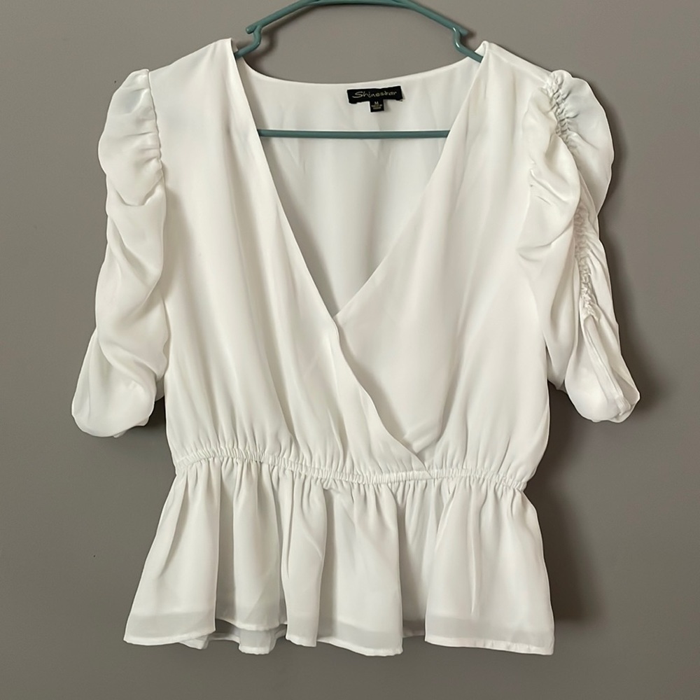 Shinestar wrap blouse medium size
